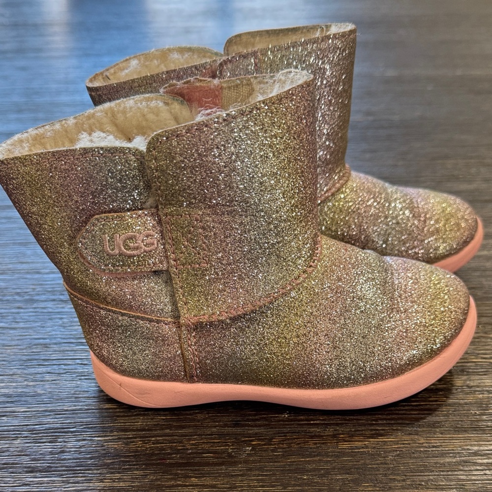 UGG Kids Glitter Boots - Pink and Gold